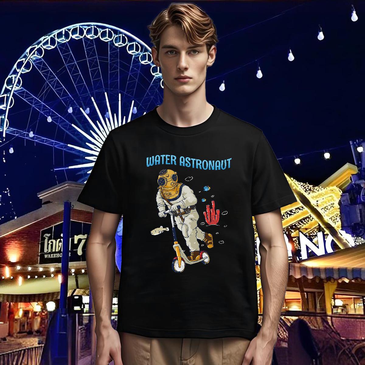 T-Shirts for Men 100% Cotton 230g universe Daily Wear O Neck Short Sleeves DIY Logo Oversized Men Tshirts 2024 Loose Fit Clothes