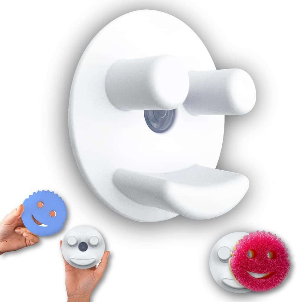 Holder Smiling Face Sponge Fixed Bracket Device Suction Cup Sink Kitchen Storage Box Caddy