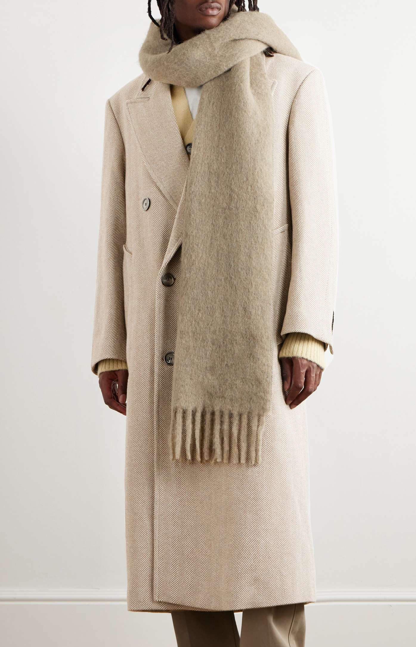 Modern Men's Wool Blend Coat Peaked Lapel Tailored Jacket Blazer Overcoat Autumn Winter Harringbone Windbreaker Custom Made Plus Size