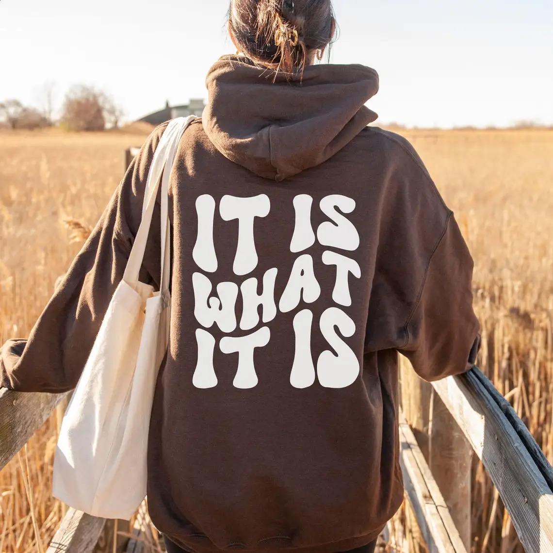 It is what it graphic hoodie Boho VSCO aesthetic preppy clothes retro sweatshirt Trendy Preppy Tumblr Pullover 240812