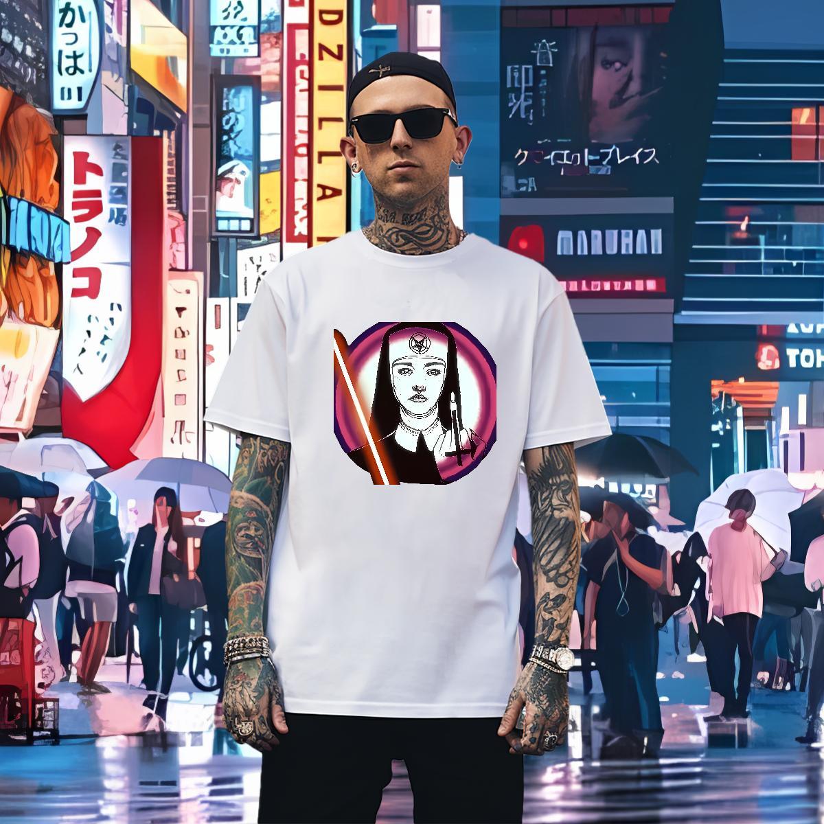 T-Shirts 230g Pure Cotton nun Sport Breathable Short Sleeve Oversized 4XL Men Tops Tees New Unisex Tops Shirt