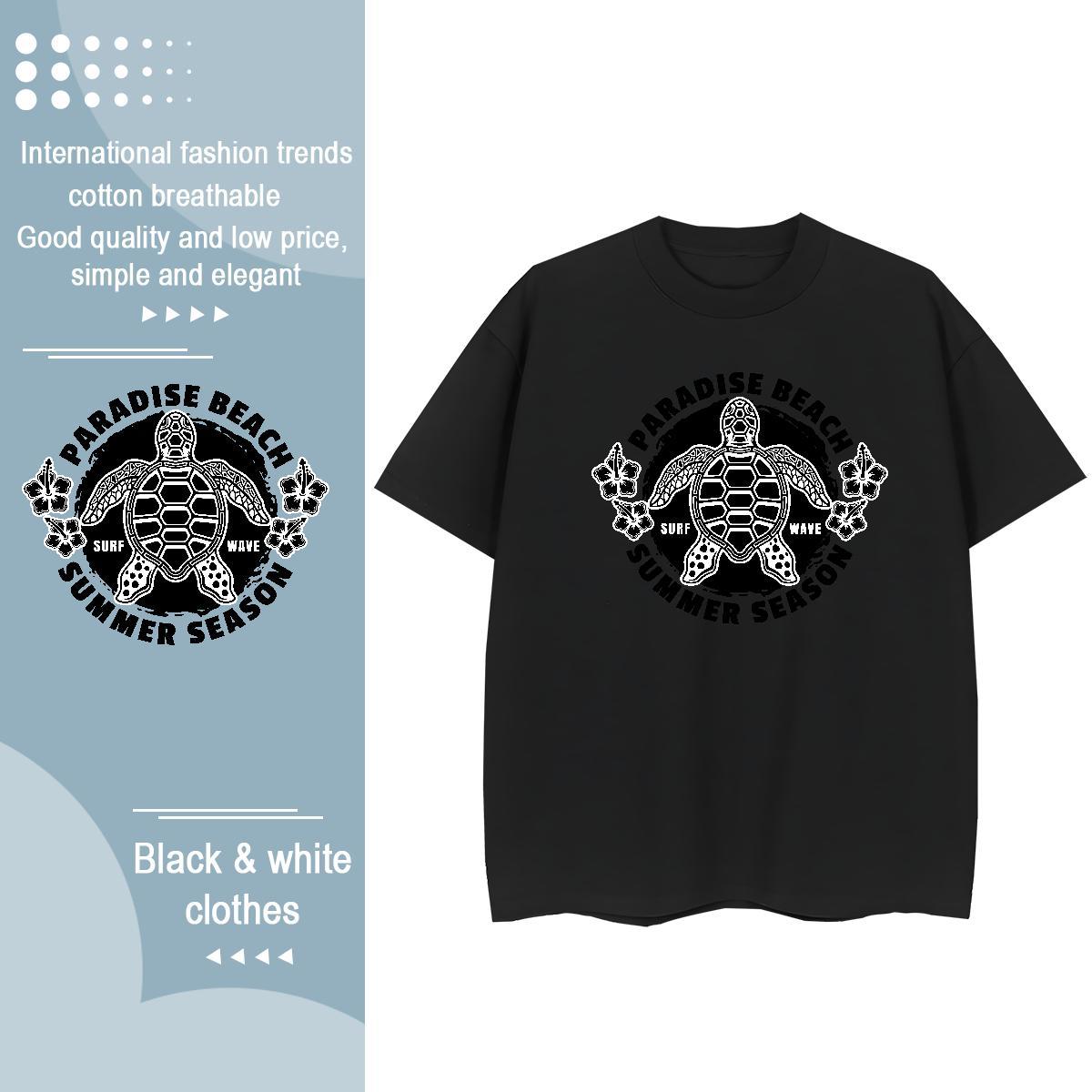 Wholesale Tshirt for Man Woman tortoise Daily Outfit 230g Cotton Tees Shirts Breathable Crew Neck Loose Fit T Shirt For Man Anime