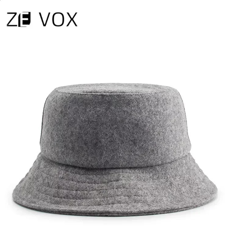Winter Wool Bucket Hat Mens and Womens Warm Neutral Fishermans Big Brim Fashion ner Solid Color Small Face 240812