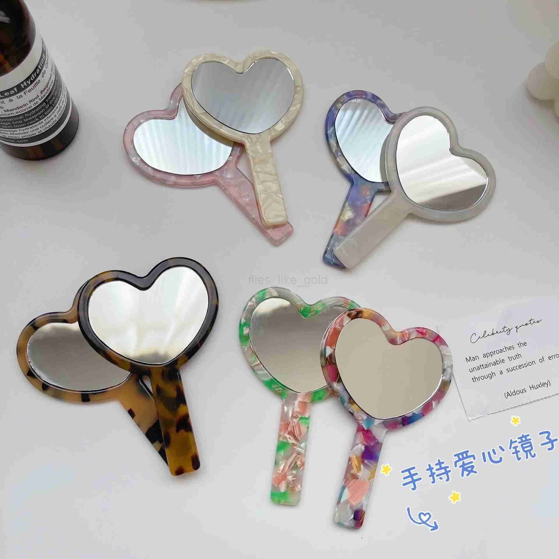 Retro acetate bed sheet handheld makeup mirror with handheld mirror compact mirror for SPA salon womens makeup mirror W240813