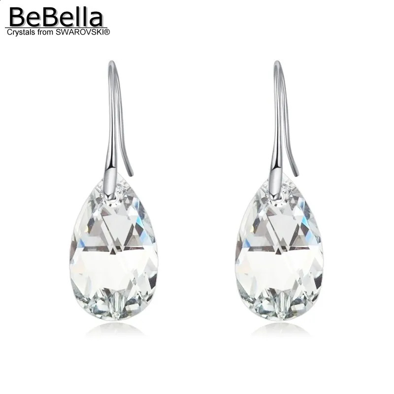 BeBella pear shaped water droplet earrings paired with original Austrian fashion jewelry suitable as a gift for women 240810
