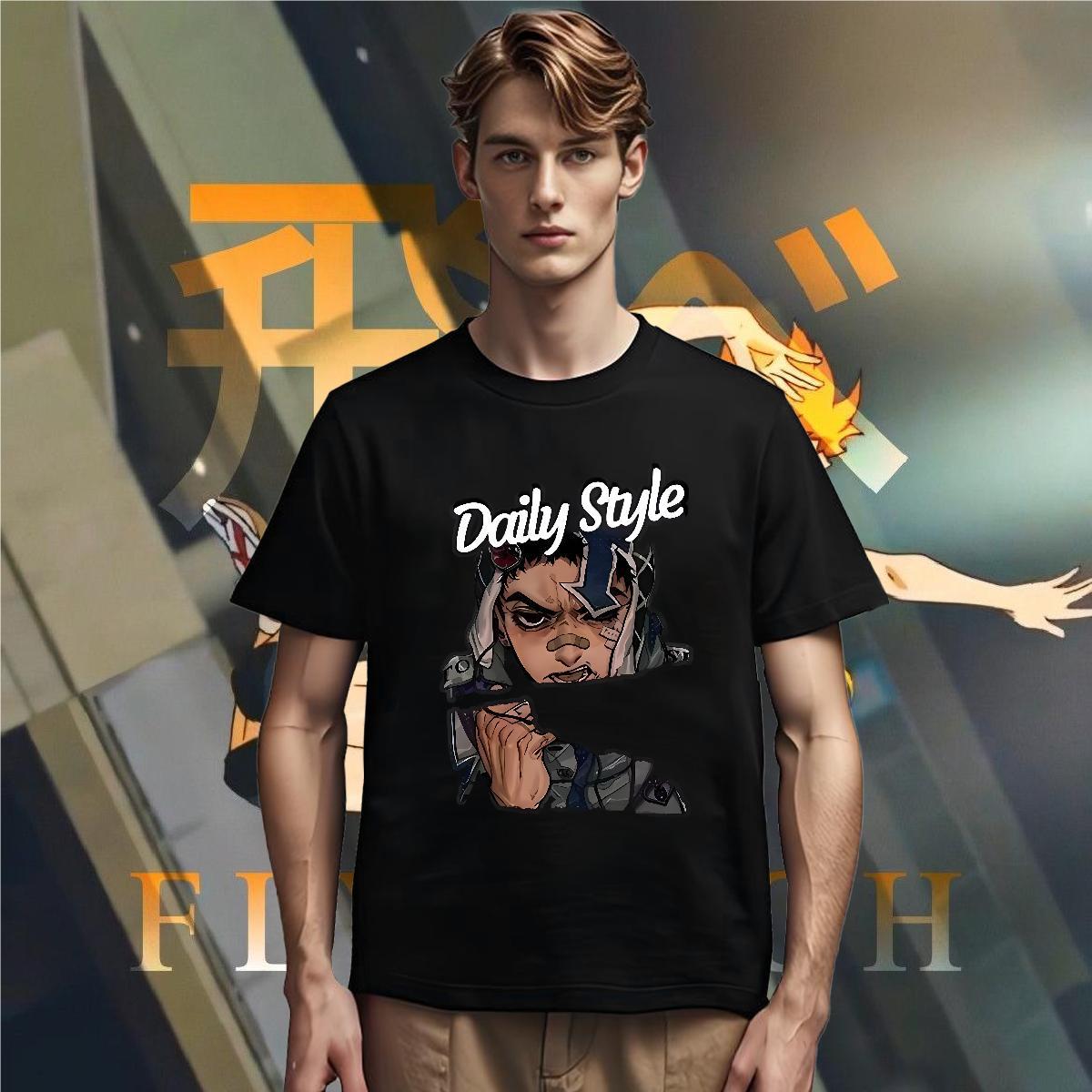 Mens T Shirts 230g Pure Cotton portrait Outdoor Crew Neck Breathable Skull Men Clothes T-Shirt Brand Free Shipping Tops