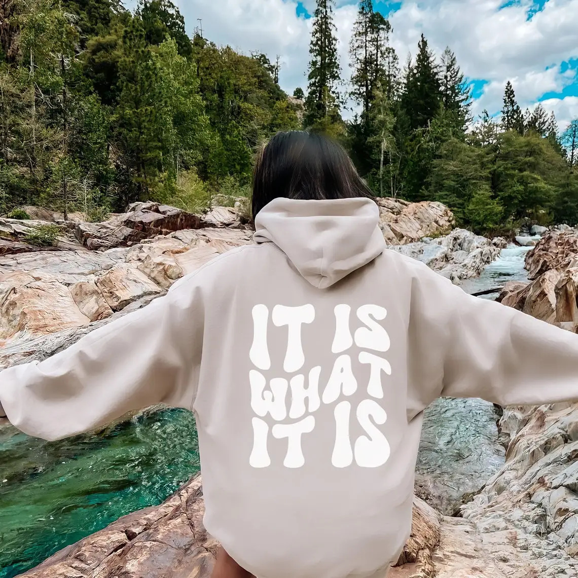 It is what it graphic hoodie Boho VSCO aesthetic preppy clothes retro sweatshirt Trendy Preppy Tumblr Pullover 240812