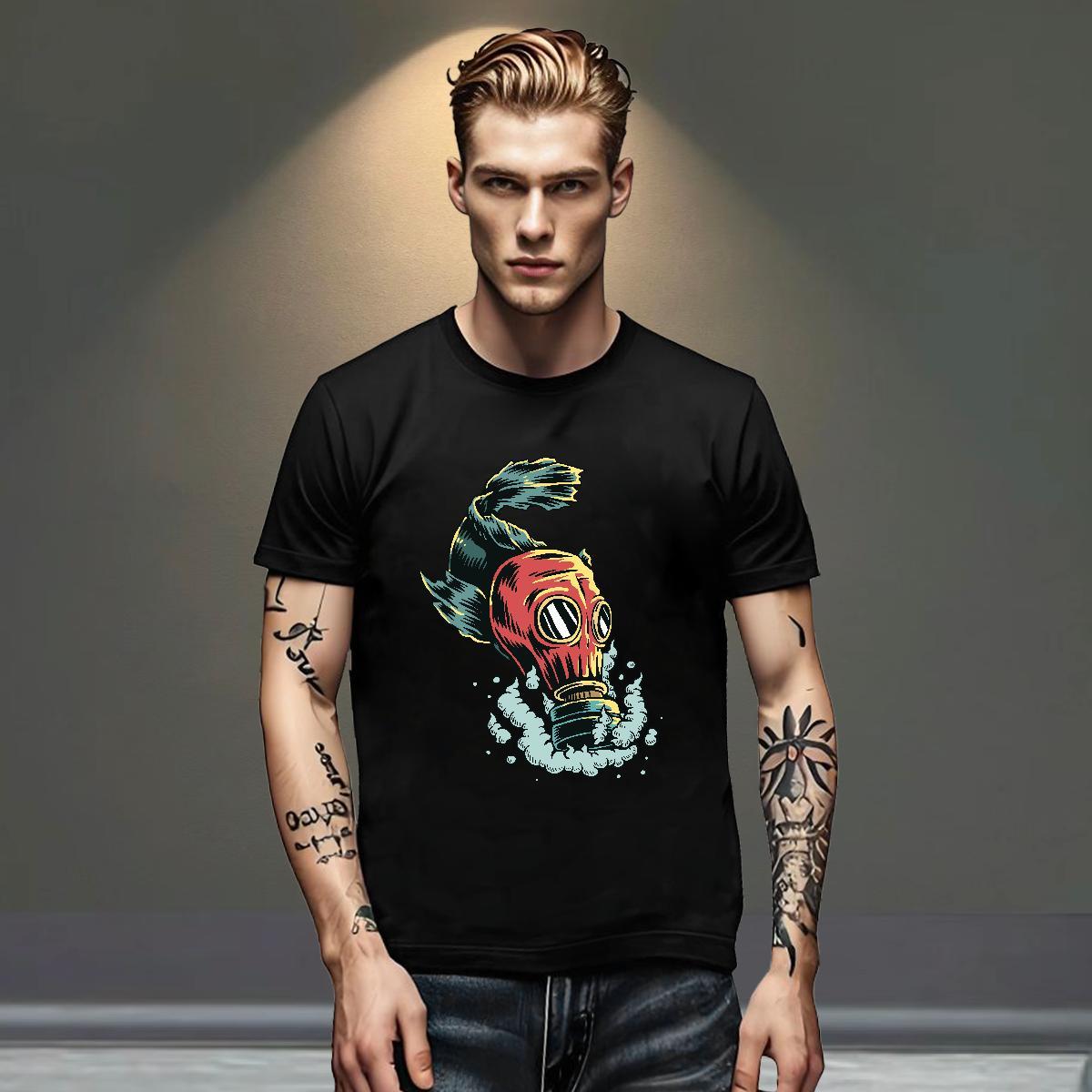 Loose Fit Tshirts Sport 230g Pure Cotton DIY Printed Breathable Short Sleeve ET T Shirts Men DIY Customized Tops