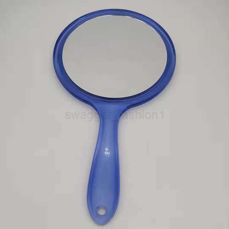Double-sided Handheld Mirror 3x Magnifying Mirror Transparent Plastic Handle Round Mirror for Eyelash Extension Beauty ToolsXJ240813