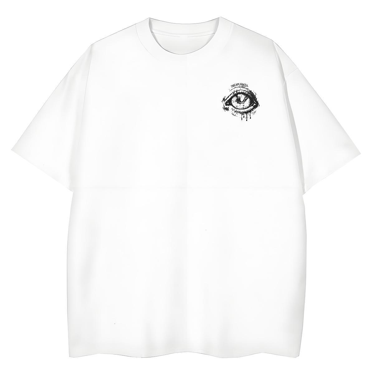 T shirt 230g Pure Cotton eyes Street Wear Breathable Crew Neck Custom Big Size Mens Tshirts Casual New Brand Tops Tees