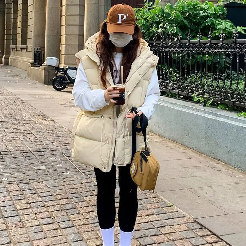 Female Vest Loose Casual Waistcoat Women Sleeveless Fashion Cotton-Padded Thicken Jackets Clothing G833 240813