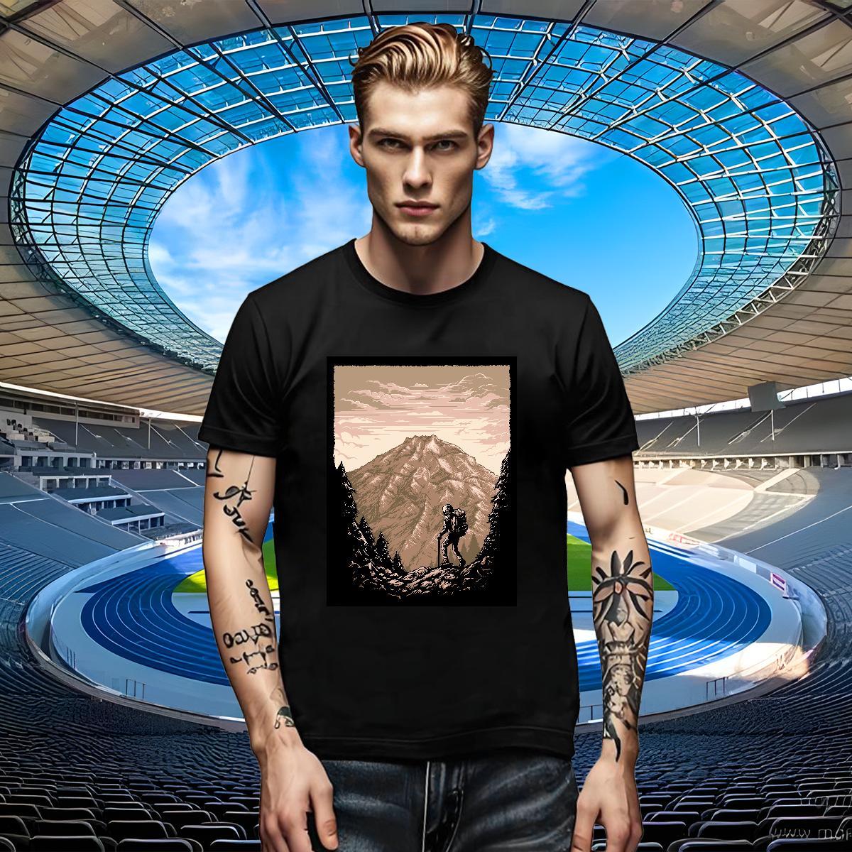 Cool Design Couples T Shirts Street 230g 100% Cotton White Plus Size Short Sleeve O-Neck mountains Mens T Shirts Fashion New Tops Tees