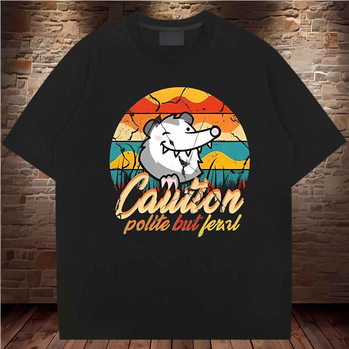 Soft scenery T Shirt For Man Daily Wear Tshirts 230g Cotton Free Shipping O Neck Short Sleeves Cartoon Print Tee Shirt