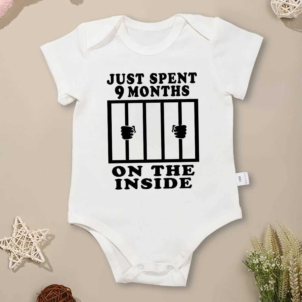 Interesting newborn clothing creative new cotton summer baby boy bodysuit I only spent 9 months in it - Onesies a young girl W240812