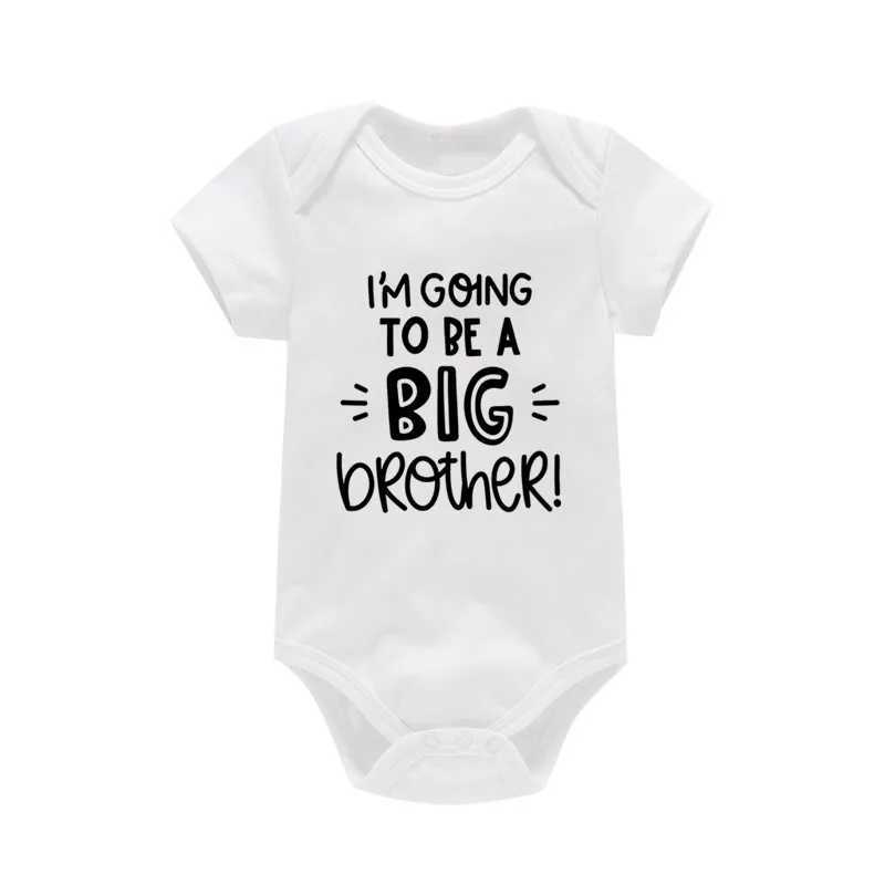 Newborn baby boy tight fitting clothes I want to become the big brother. Summer cotton jumpsuit solid casual short sleeved jumpsuit W240812