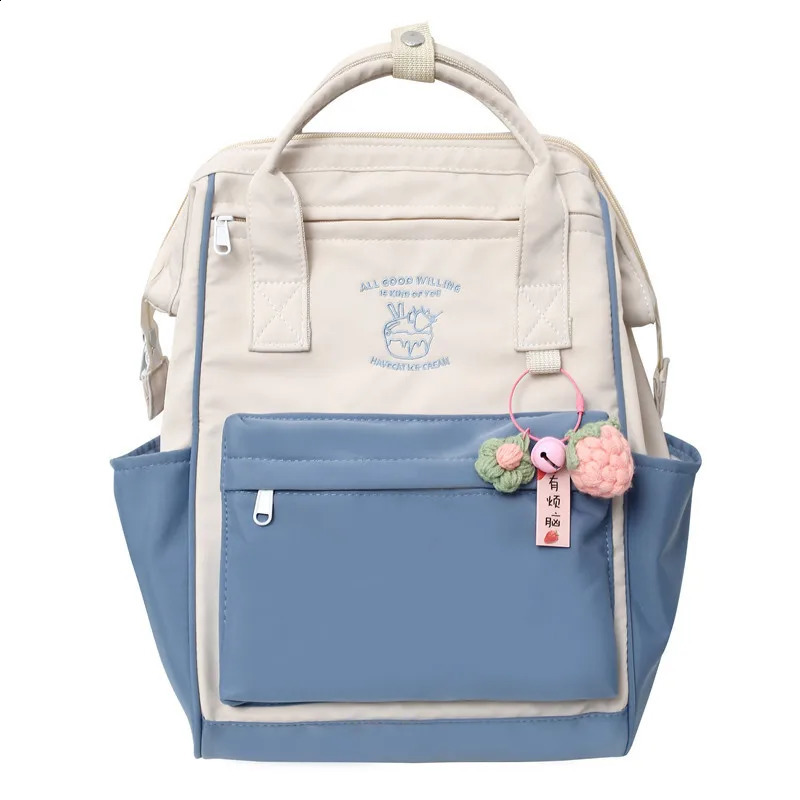 Korean nylon waterproof mens and womens backpacks large capacity travel laptop elementary school handbags 240813