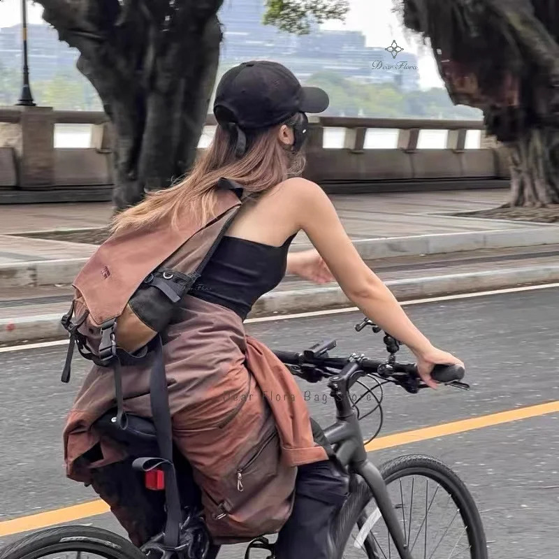 Y2k portable lightweight nylon cross body bag stylish Rucksack travel shoulder casual Knapsack outdoor sports unisex chest 240813