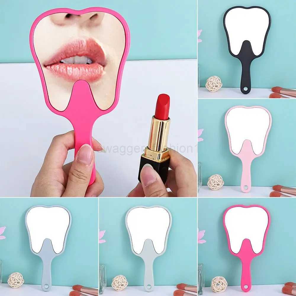Tooth Shaped Handheld Mirror Practical PVC High Definition Dental Mirrors Makeup Mirror GiftXJ240813