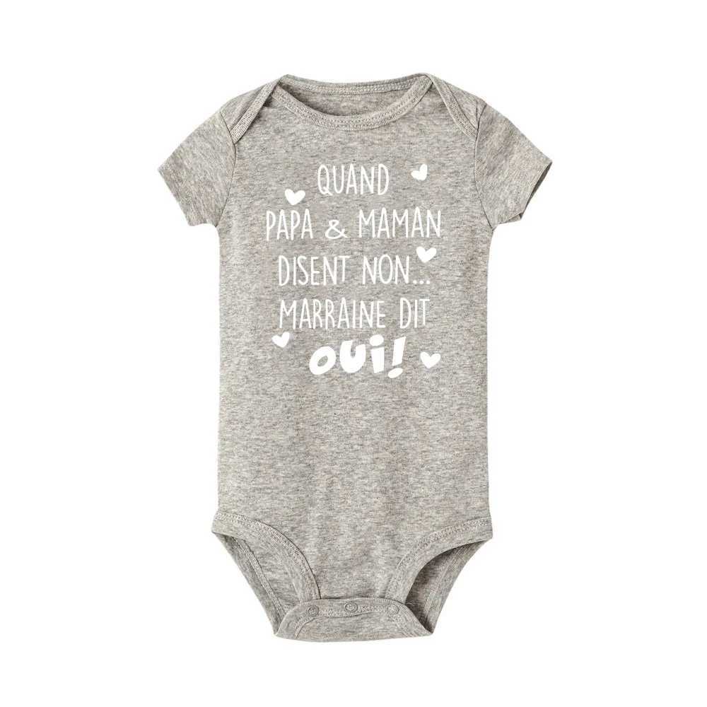 Fun newborn bodysuits for Quand mom and dad Disent unmarried Dit OUI summer bodysuits baby jumpsuits childrens clothing for boys and girls W240812