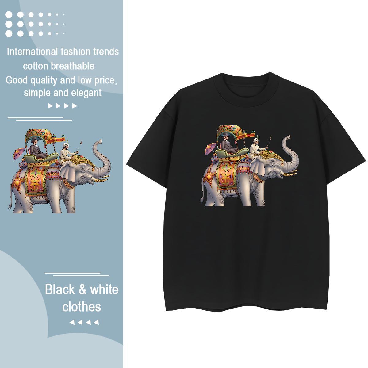 Classic T Shirts Men elephant Breathable Short Sleeve Spring Summer Custom Print Plus Size 230g Cotton Mens Tshirts Designer Fashion Tops Tees