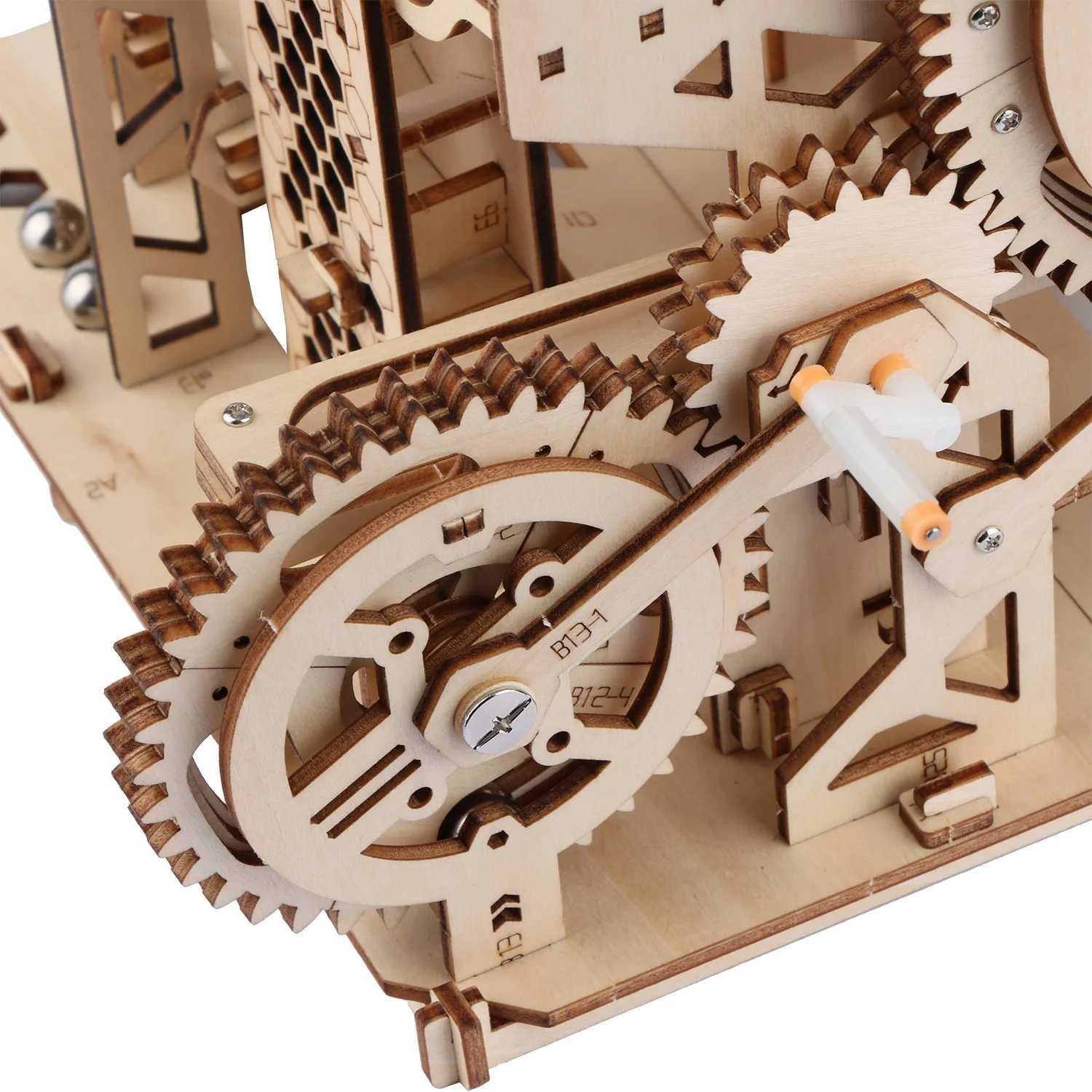 3DWooden Mechanical Puzzle Network City Marble Model Block Toolkit Model CraftsmanshipIncluding Marbles Birthday Christmas Gifts Y240812