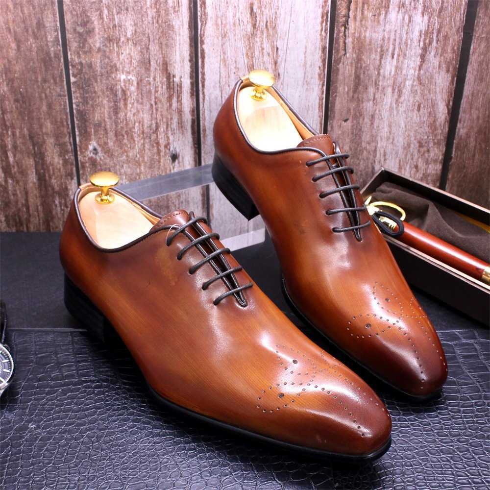 CMM Mens Leather Shoes Hand Polished Genuine Leather Pointed Business Casual Shoes Mens Shoes