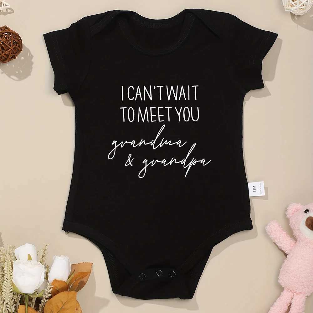 I cant wait to see you grandma and grandpa newborns boys girls pregnancy clothes cotton babies Onesie exquisite gifts W240812