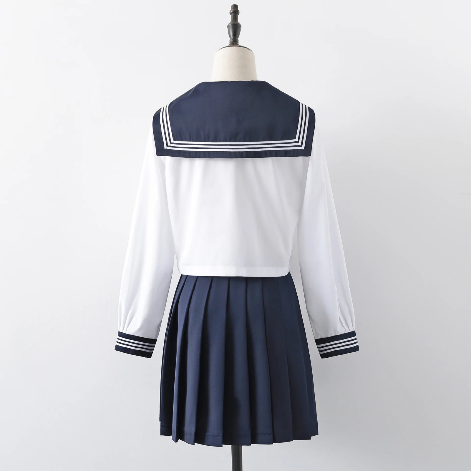Japanese JK Suit Three Lines Woman School Uniform High Sailor Navy Cosplay Costumes Student Girls Pleated Skirt 240812
