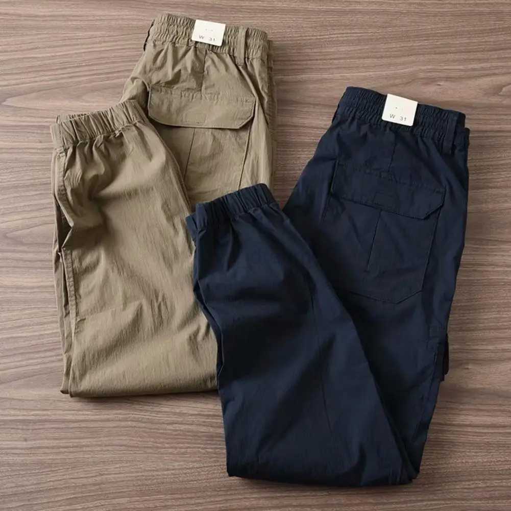 Good Jogger Trousers Leisure Men Cargo Pants Breathable Drawstring Colorfast Multi Pockets Men PantsXJ240813
