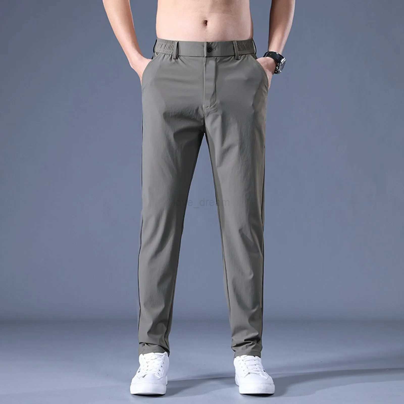Mens Stretch Fitness Pants Mens Solid High Streetwear Pants Straight Pant Mens Trousers Fashion Casual Pants For JoggersXJ240813