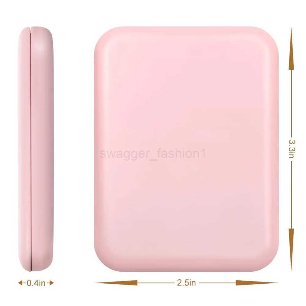 portable folding makeup Woman cute 2x magnification Travel Handheld LED Cosmetic Button Battery mirror pocket mirror with lightXJ240813