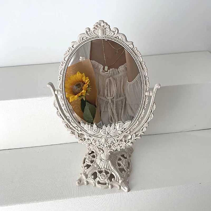 Nordic Makeup Mirror Ins Vintage Decorative Mirror Plastic Cosmetic Mirror Room Home Decor Espejos Decorativos Beauty Tools 1pcsXJ240813