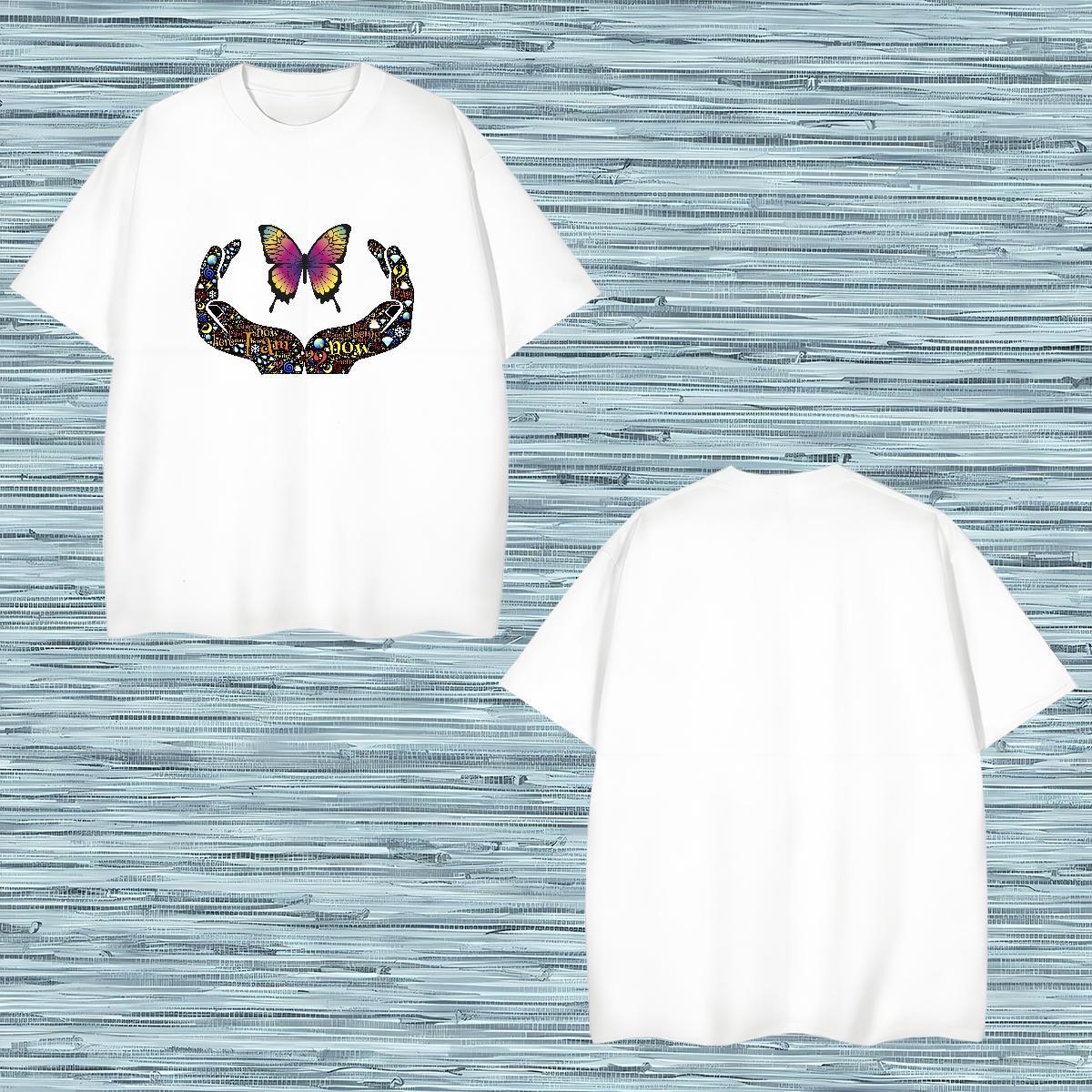 T Shirt For Man 100% Cotton 230g hands Street Casual Breathable Crew Neck Custom Print Plus Size Mens Tshirts Designer Brand Tops Tees
