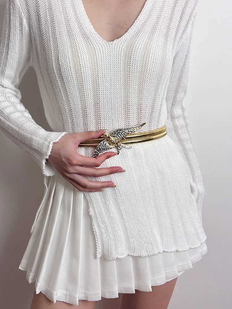 Bird and Waist Chain Pattern Animal Shape Inlaid Decorative Belt W240807