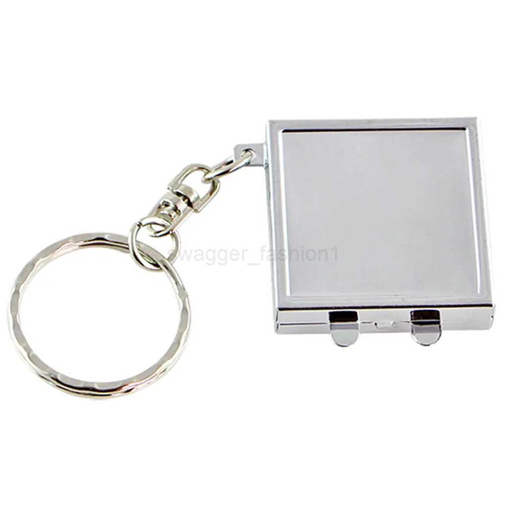 Round Heart Oval Sqaure Shape Double Sides Cosmetic Mirror Metal Folding Keychain Makeup Mini MirrorXJ240813