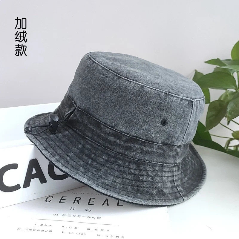 Adult winter warm wool bucket hat womens outdoor refrigerated Panama mens largesized fisherman 5862cm 6364cm 240812