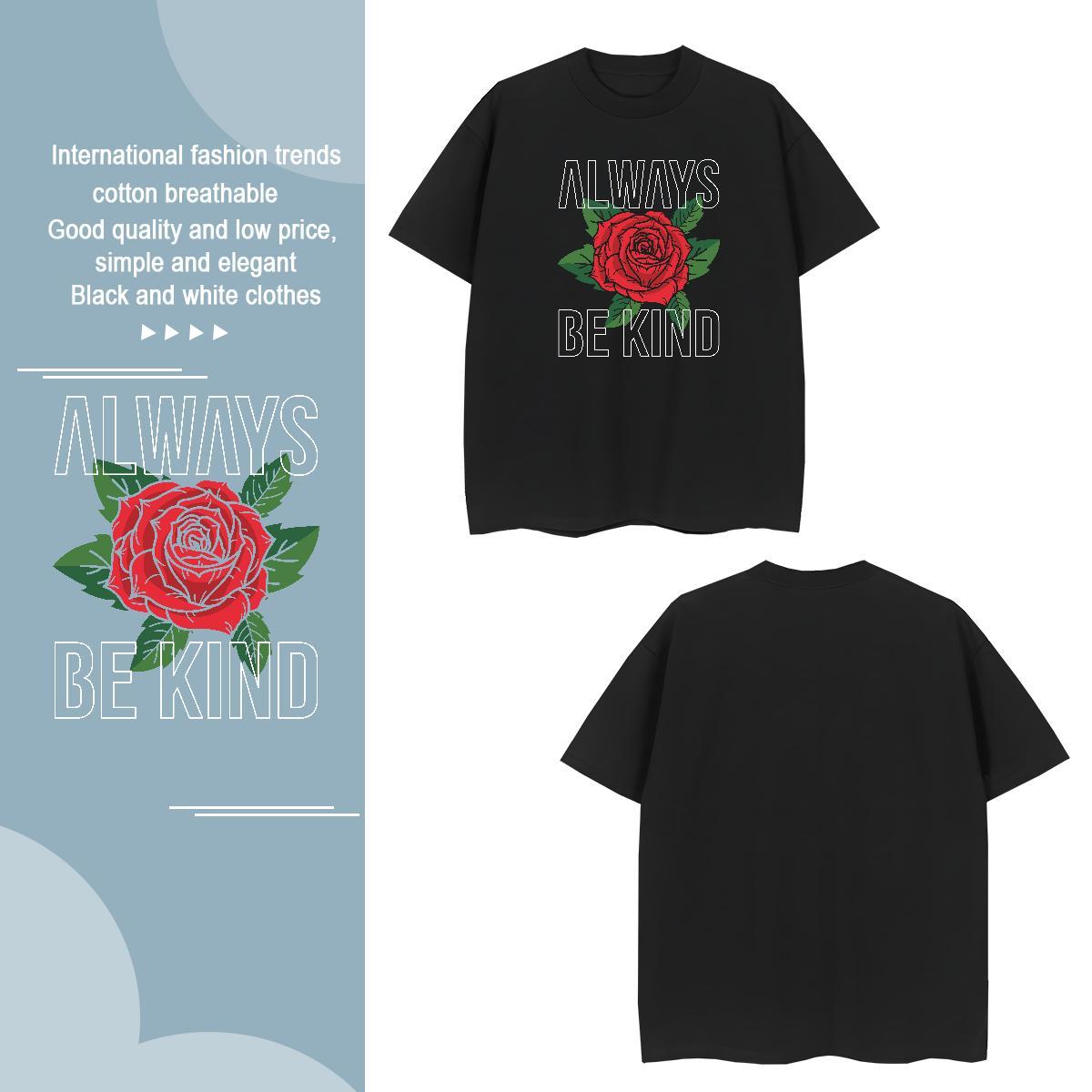 Classic letter T shirt Casual Mens Tshirts 230g Cotton 2024 DIY Short Sleeve Soft Anime Wear
