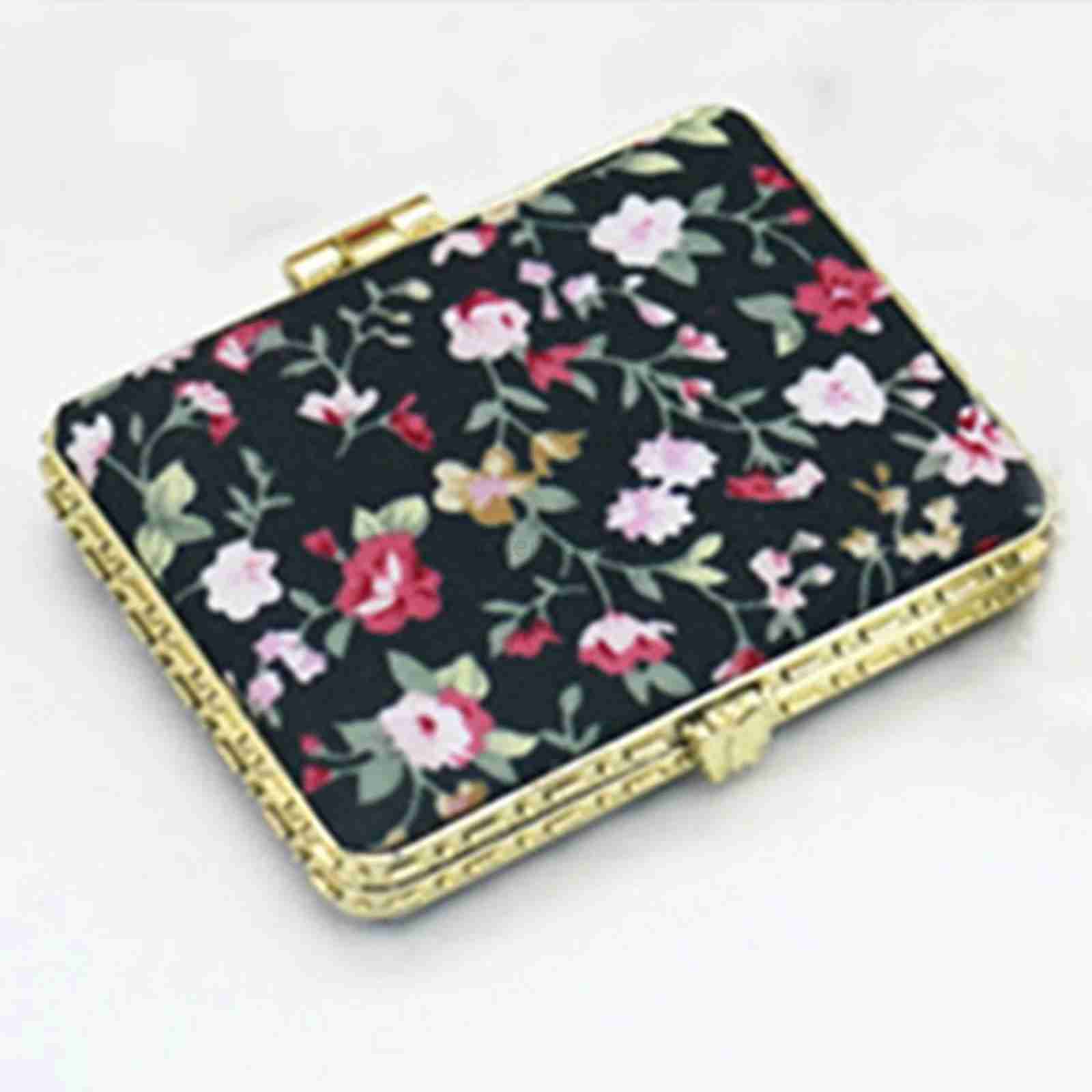 Vintage Foldable Makeup Mirror Mini Heart Round Makeup Vanity Mirror Portable Hand Mirrors Compact Mirror Pocket Cosmetic MirrorXJ240813