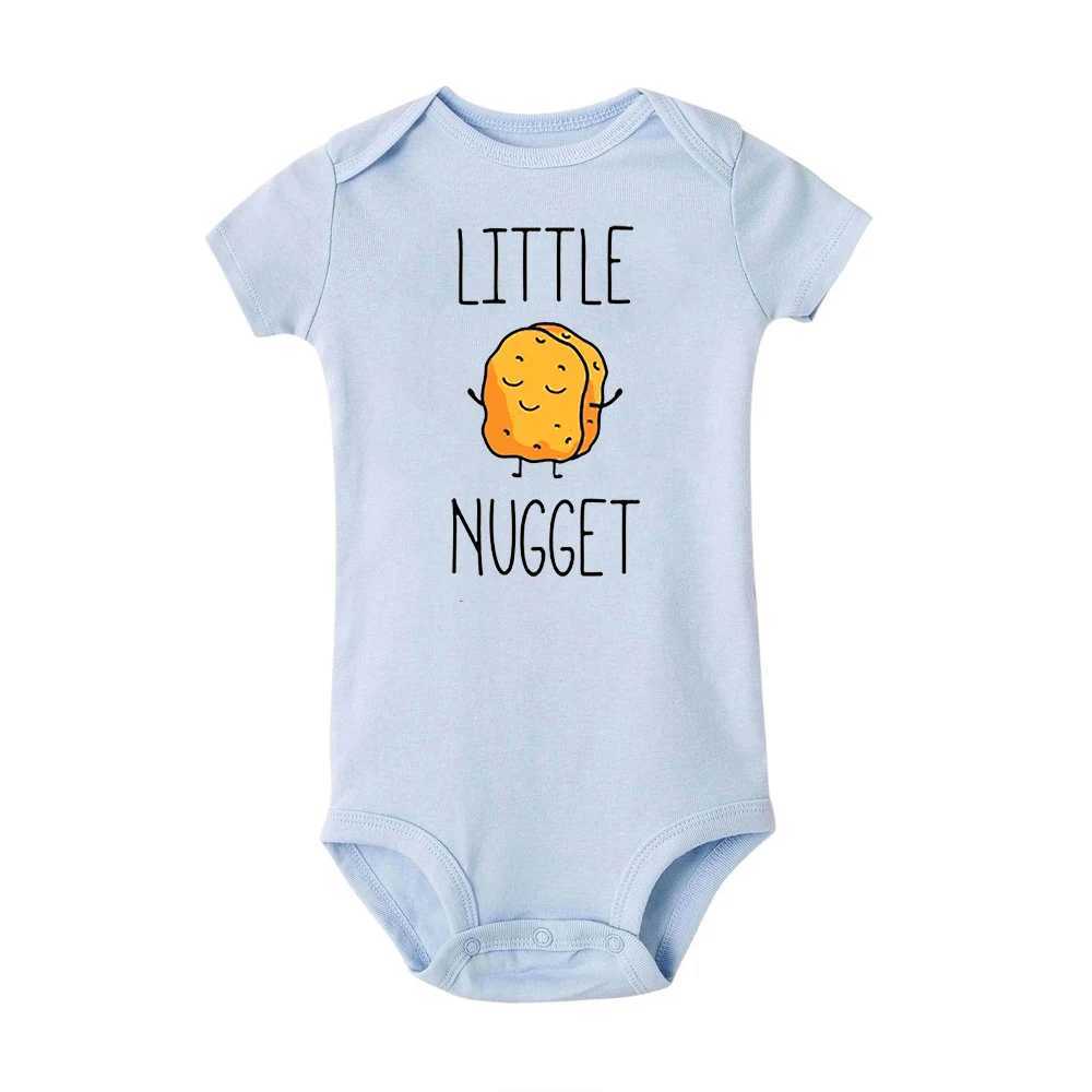 Little Gold nugget baby announces newborn baby tight fitting summer boy girl jumpsuit pregnancy reveals baby clothing baby shower gift W240812