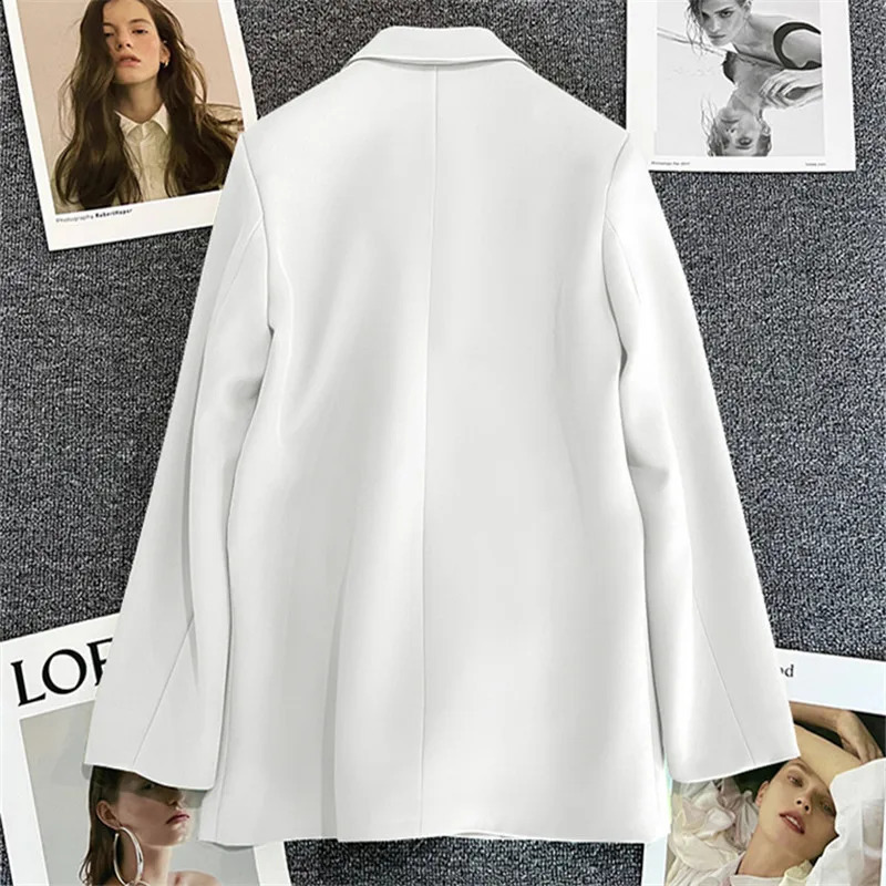 Office Lady Elegant Single Button Blazer For Women Autumn Long Sleeve Slim Stylish Jackets Winter Casual Chic Tops Coats 240813