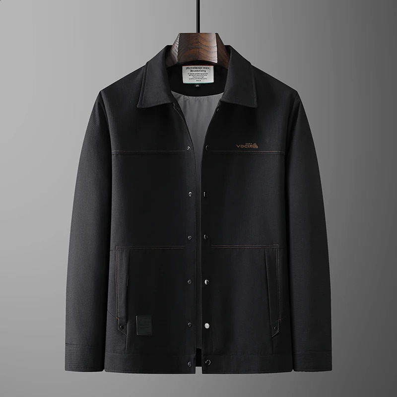2024 Spring and Autumn Plus Oversized Mens Lapel Jacket Plus-size Baggy Multi-pocket Cargo Business Mens Anti-wrinkle Jacket 240812