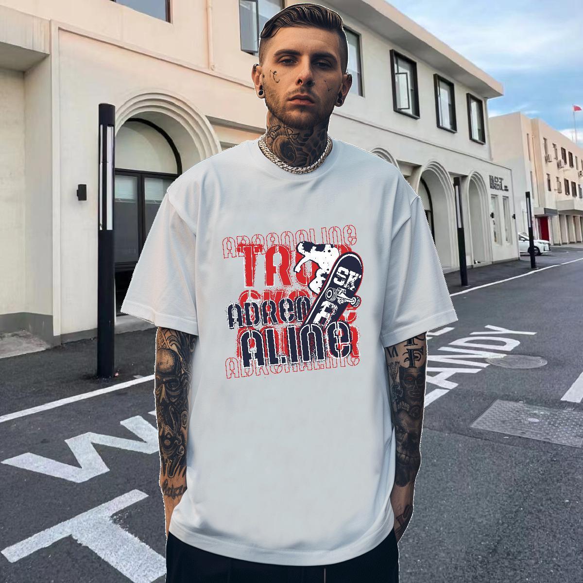 Wholesale Tshirts Home Outdoor 100% Cotton 230g Anime Crew Neck letter T shirt Fashion New Tops