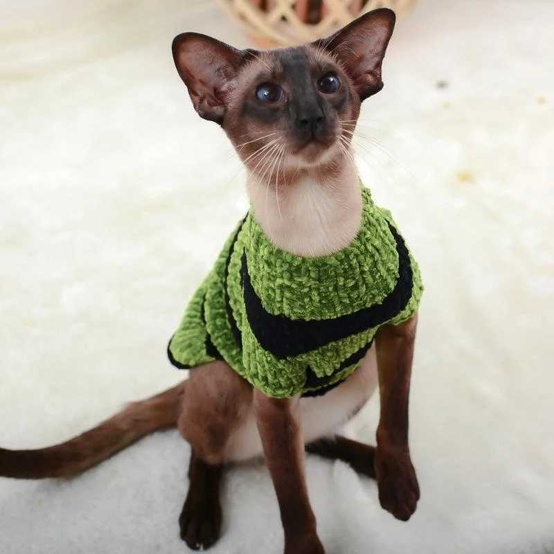 Supplies Pet Sphynx Cat Costumes plush coat warm sweater Sphynix cat clothing winter kitten pet products Y O G
