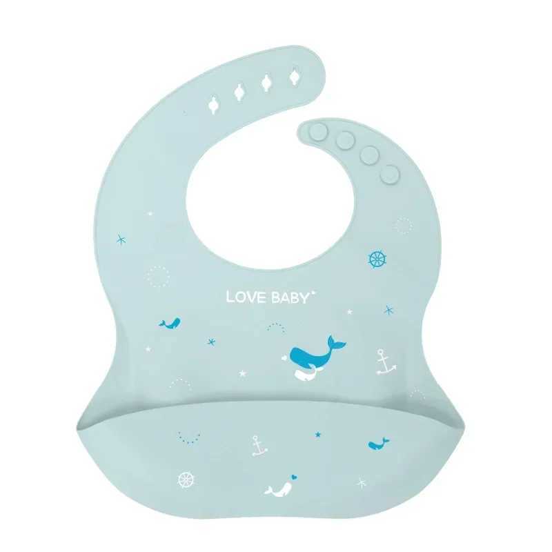 Bibs Burp Cloths Cartoon Animal Baby Bibs Waterproof Soft Silicone Baby Girl Boy Feeding Stuff Printed Adjustable Kids Children Bib ApronL4812