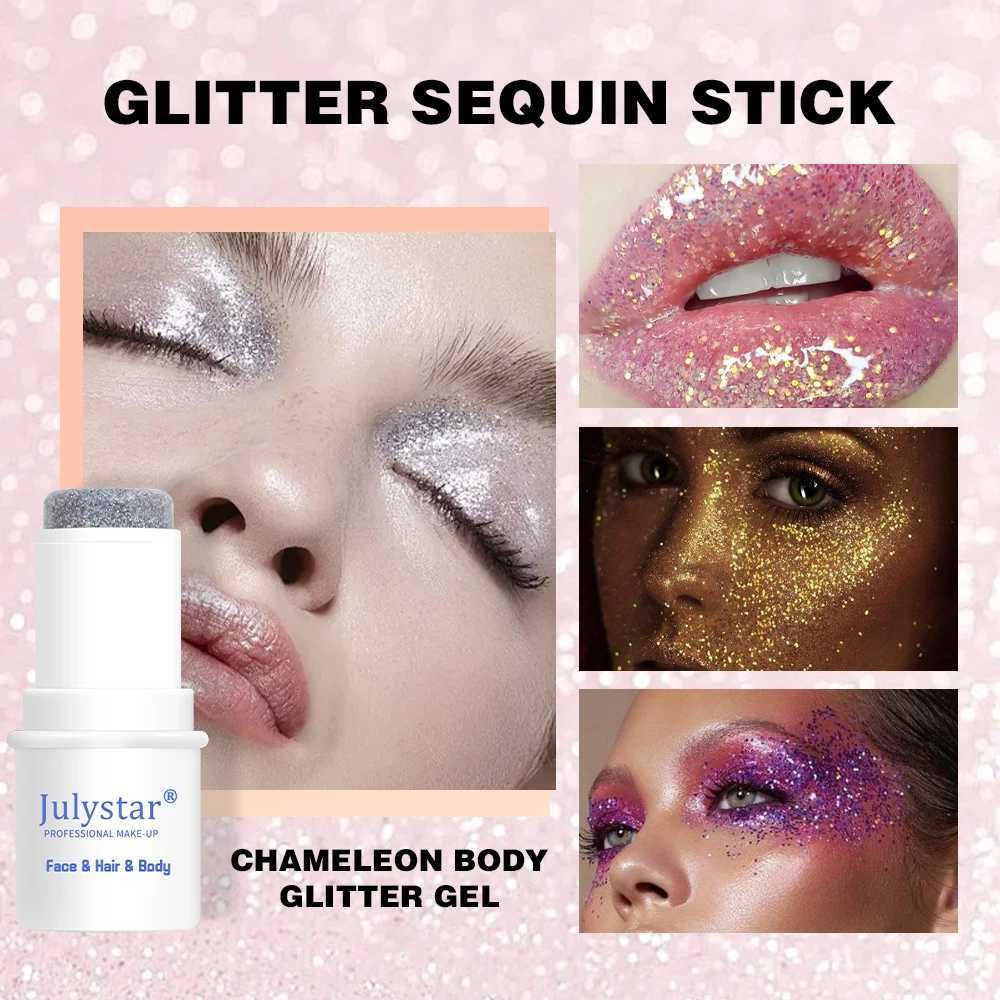 Big sequin flash stick self-adhesive eye flash multi-functional nail hair body flash gel flash art loose sequin cream W240812