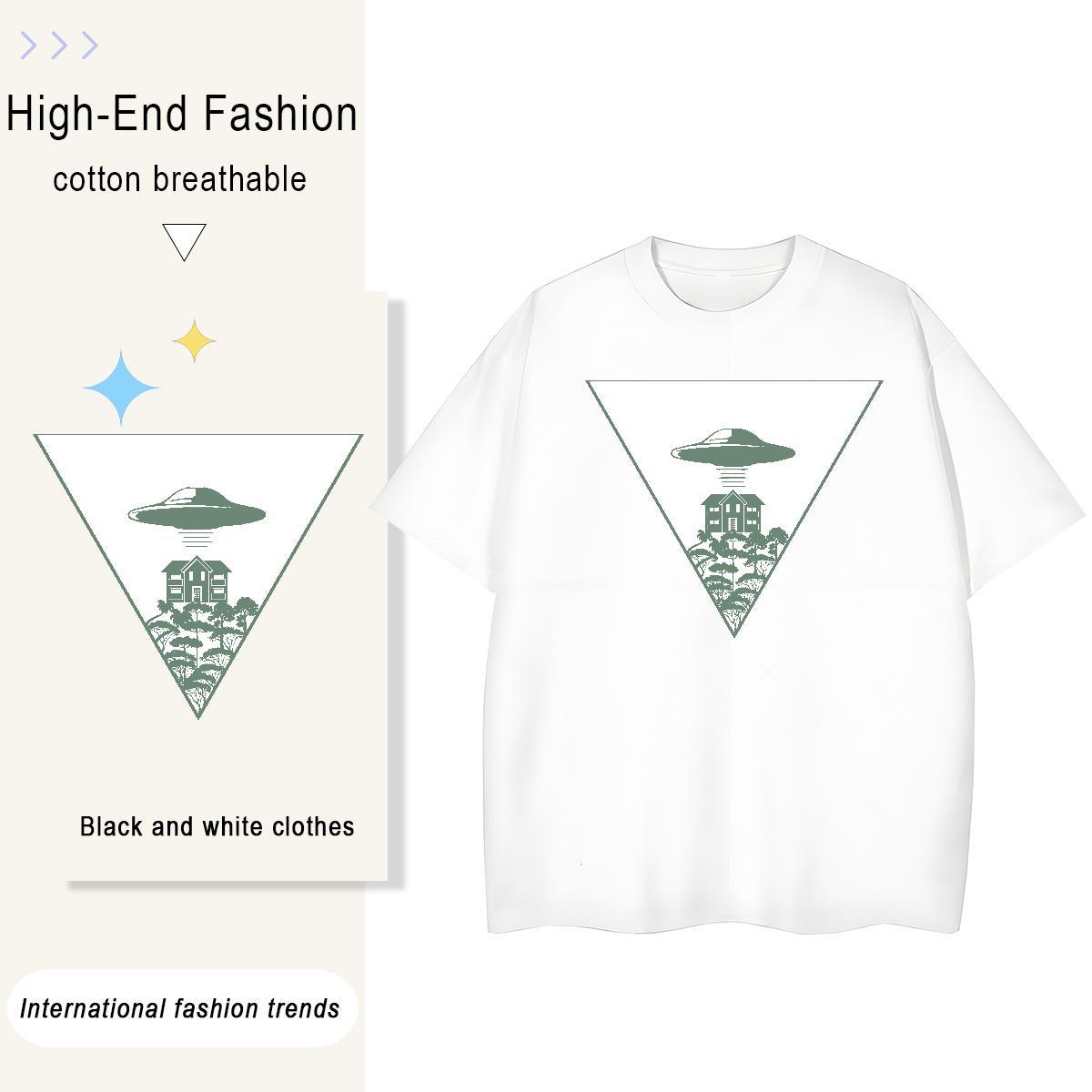 Unisex Men Tops Tees Casual 100% Cotton 230g Skull Pure Cotton ET Man T Shirts 2024 DIY Tshirts