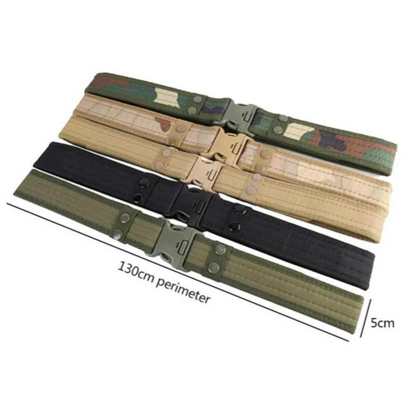 Mens camouflage combat canvas belt high-quality and quick release tactical Oxford cloth belt outdoor hunting nylon work belt W240807