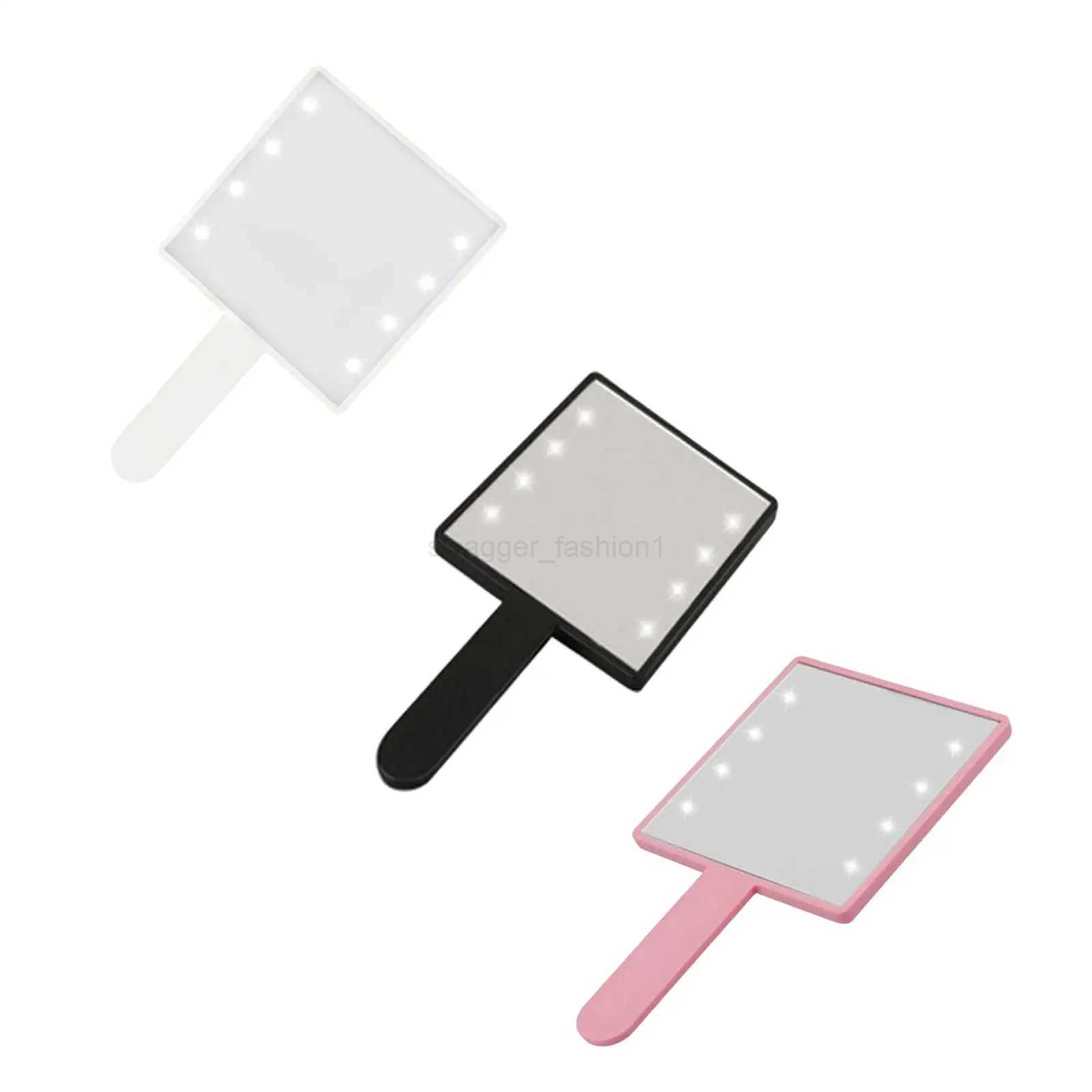 Makeup Mirror with LED Light with 8x LED Beads Handheld Small Square Cosmetic Mirror Gift for Woman Portable Compact for TravelXJ240813