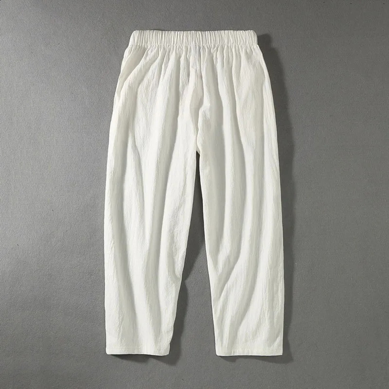 Summer Men Pants 12XL 11XL 10XL 9XL 8XL 7XL Waist 170cm Cotton Plus Size Ankle-length Pants 240812