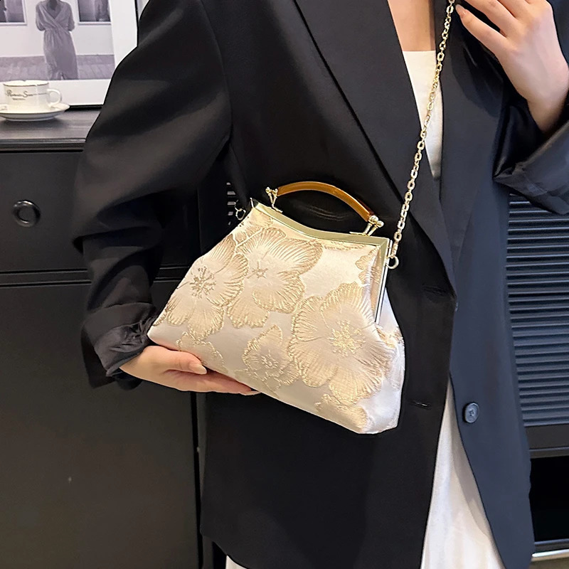 Ladies bag for sale high-quality summer embossed print exquisite wedding clutch top handle cross body bag 240812